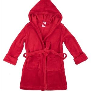 Leveret red toddler plush robe with hood